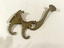 Antique Victorian Cast Iron Hall Tree Coat & Hat Rack with Scrolled Hooks and Tripod Base