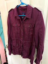 Gap Olive Green Cotton Utility Jacket, Full-Zip Field Jacket — listing 5