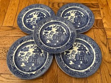 Vintage Blue Willow Ceramic Handle Wooden Salad Serving Set (Fork & Spoon) — listing 5