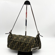 Fendi Zucca Mamma Baguette Shoulder Bag Brown Canvas