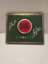 Vintage Lucky Strike Flat Fifties Green Cigarette Tin (American Tobacco Co.) — listing 4