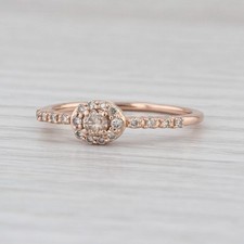 White Gold Halo Engagement Ring with Champagne/Cognac Center Stone and Diamond Accents — listing 2