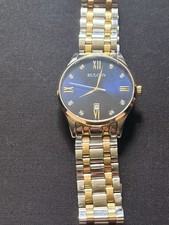 Bulova Two-Tone Diver-Style Watch with Blue Dial and Rotating Bezel — listing 4