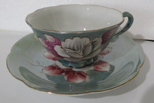 Vintage Lusterware Pedestal Teacup with Pink Rose Motif and Gold Trim — listing 3