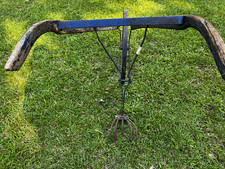 Antique Walk-Behind Push Cultivator / Garden Plow with Curved Steel Tines