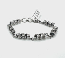 Vintage Sterling Silver Twisted Ribbon Link Bracelet with Box Clasp — listing 6