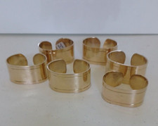 Set of 6 Vintage Hammered Brass Napkin Rings — listing 4