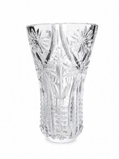 Cut Lead Crystal Flared Vase with Diamond and Fan Pattern — listing 4