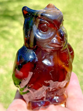 Vintage Caramel Slag Glass Lidded Box with Relief Egret/Heron Bird Design — listing 6