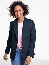 Talbots Pink Linen-Blend Single-Button Blazer, Size 10