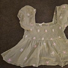 Altar'd State Dusty Blue Embroidered Tassel-Tie Sleeveless Tunic Mini Dress, Size Small