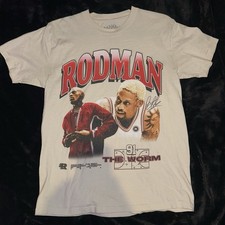 Dennis Rodman Graphic T-Shirt, Rodman Apparel, Size Large, White — listing 5