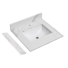 Gray Quartz/Stone Bathroom Vanity Countertop with Undermount Sink and Oil-Rubbed Bronze Faucet — listing 6