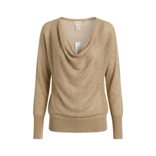 Chico's Textured Metallic Knit Boatneck Tunic Sweater, Size 2 (US L/12-14)