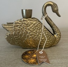 Figural Swan Miniature Metal Figurine with Textured Wings — listing 5