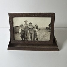 Antique Art Deco Swivel Tabletop Picture Frame with Ornate Cast Crest