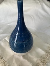 Vintage Italian Hand-Painted Pottery Vase/Beaker with Bridge Landscape Scene