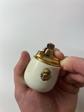 Ronson Cupid Table Lighter, Black & Brass with Cherub Medallions — listing 5
