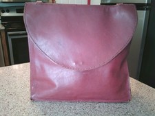 Raven + Lily Handmade Leather Foldover Backpack, Cognac Brown, 12"x9"x4" — listing 3