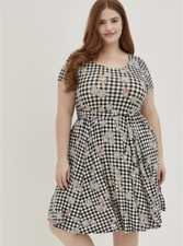 Torrid Disney Mickey Mouse Icon & Sparkle Print Sleeveless Babydoll Dress, Size 1 (14/16) — listing 5