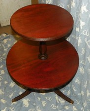 Antique Chippendale-Style Two-Tier Mahogany Dumbwaiter / Muffin Stand with Pie-Crust Carved Galleries — listing 6