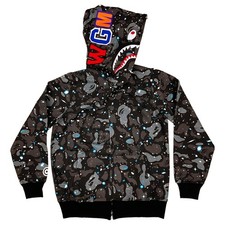 BAPE Space Camo Wide Side Zip Pullover Hoodie