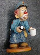Porcelain Clown Policeman Figurine in Blue Uniform with Billy Club — listing 3