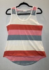 LuLaRoe Mustard Yellow Striped Scoop-Neck Tank Top, Size M — listing 5