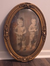 Antique Victorian Photographic Portrait of a Child in Oval Gilt Frame — listing 6