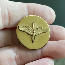 WWII US Army Air Corps Aviation Cadet Winged Propeller Collar Insignia Pin — listing 6