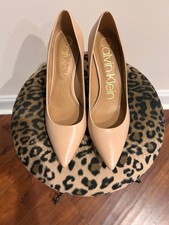 Calvin Klein Gayle Pointed-Toe Stiletto Pumps in Pewter Metallic Leather — listing 3