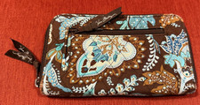 Vera Bradley Java Blue Quilted Kisslock Clutch Wallet, Brown & Blue Floral, 8 x 5 in — listing 4