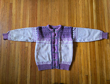 Dale of Norway XL Wool Cardigan Sweater with Pewter Clasps and Embroidered Placket — listing 4