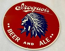 Vintage 1955 Iroquois Beer and Ale Round Cardboard Advertising Sign/Coaster, Iroquois Beverage Corporation Buffalo NY, 11" Diameter — listing 3