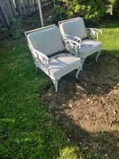 Vintage Wrought Iron 5-Piece Patio Dining Set with Mesh Round Table and 4 Chairs — listing 3