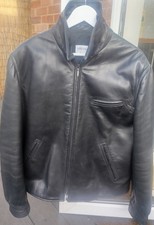 Armani Jeans Black Leather Button-Front Jacket, Made in Italy, IT 46 / US 12 — listing 4