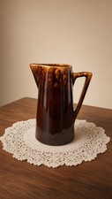 Vintage Brown Drip Glaze Pitcher and Wash Basin Bowl Set — listing 6
