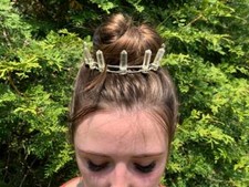 Early 2000s Handmade Clear Quartz Crystal Crown / Goddess Circlet with Crescent Moon — listing 3