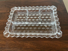Fostoria American Divided Relish Dish with Handles, 12 inch — listing 4