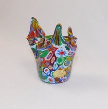 La Serenissima Murano Millefiori Fazzoletto (Handkerchief) Vase, 4 inch — listing 2