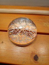 Etched Snowflake Glass Hexagonal Paperweight, Small (3.75" wide) — listing 3