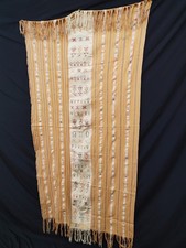 Handwoven Ikat Textile Panel with Anthropomorphic Ancestor Figure, Southeast Asian/Indonesian Tribal Weaving — listing 5