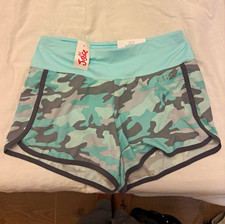 Justice Sport Girls' Neon Palm Tree Print Athletic Running Shorts, Size XLP (16P/18P)