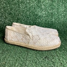 TOMS Women's Alpargata Slip-On Flats, Ivory Lace Crochet, Size W9.5 — listing 4
