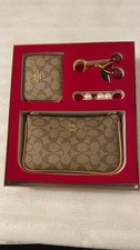 Coach Signature Jacquard Crossbody Bag with Brown Leather Trim — listing 4