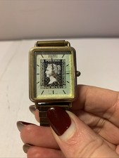 Vintage Novelty Postage Stamp Watch with 1-Cent Franklin Stamp Dial, Leather Band — listing 6
