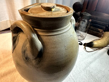 Antique Salt-Glazed Stoneware Crock Jar with Cobalt Blue Stenciled Decoration — listing 6