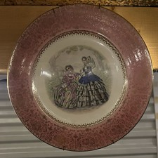 Salem China Imperial Service Plate with Colonial Courting Couple, Cobalt Blue & 23K Gold Filigree Border — listing 6
