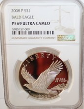 2008-S Bald Eagle Commemorative Half Dollar, NGC PF70 Ultra Cameo — listing 6