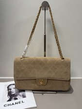 White Quilted Faux Leather Chain-Trim Shoulder Bag with Interlocking Ring Turn-Lock — listing 4